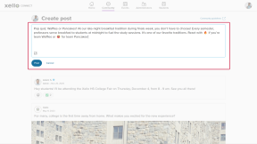 The Community page in Xello. The text box to create a new post has a post about waffles vs pancakes.